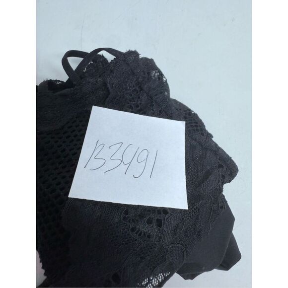 FREDERICK'S OF HOLLYWOOD Bodysuit Black Size M/lLace Sheer - Picture 8 of 8